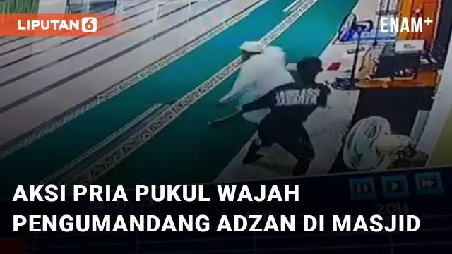 Aksi pria tak dikenal pukul wajah pengumandang adzan di masjid viral di media sosial.