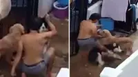 Seorang pria tertangkap kamera menyiksa dua anjingnya Netizen tak tinggal diam melihat hal tersebut