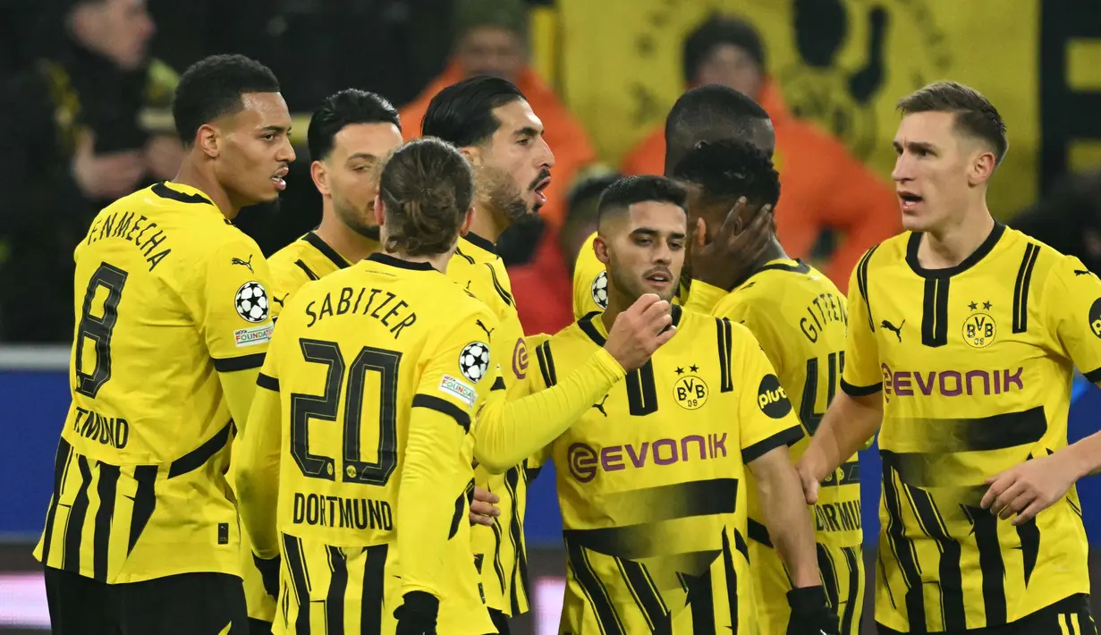 Borussia Dortmund kembali menyamakan kedudukan lewat gol yang dicetak Serhou Guirassy pada menit ke-78. (INA FASSBENDER/AFP)
