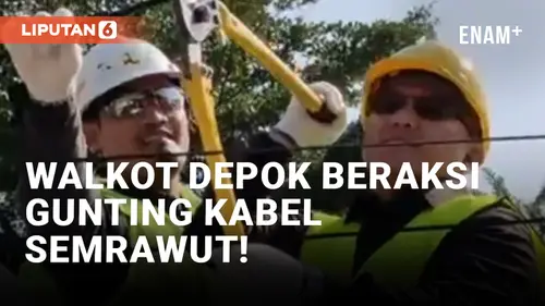 VIDEO: Kabel Semrawut di Jalan Tole Iskandar Diguntingi Wali Kota Depok