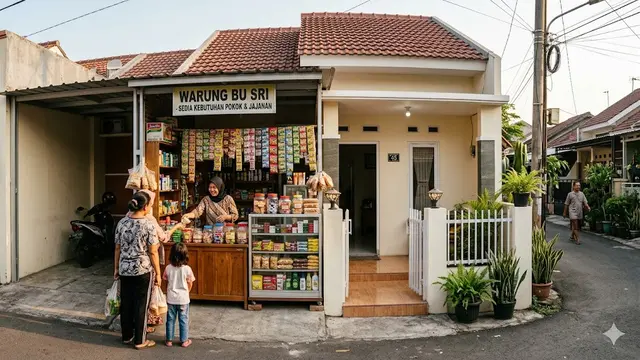 Desain Warung Kecil di Depan Rumah