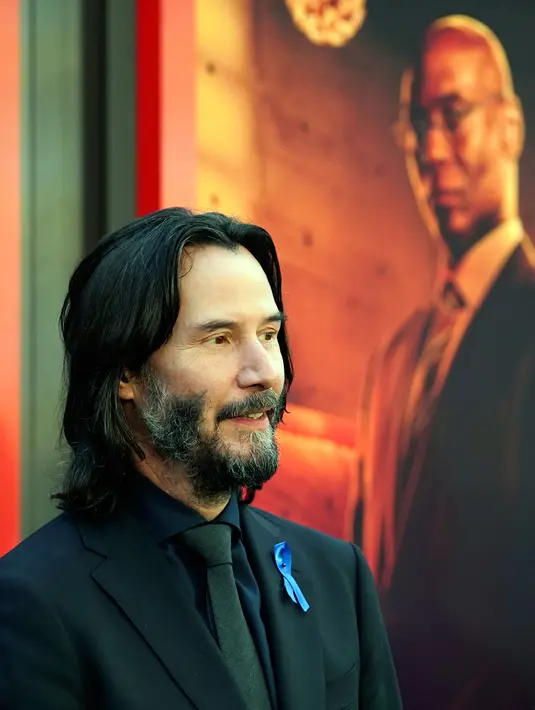 <p>Keanu Reeves juga memberikan penghormatan kepada mendiang lawan mainnya, Lance Reddick, yang meninggal Jumat lalu pada usia 60 tahun. (AP Photo/Chris Pizzello)</p>