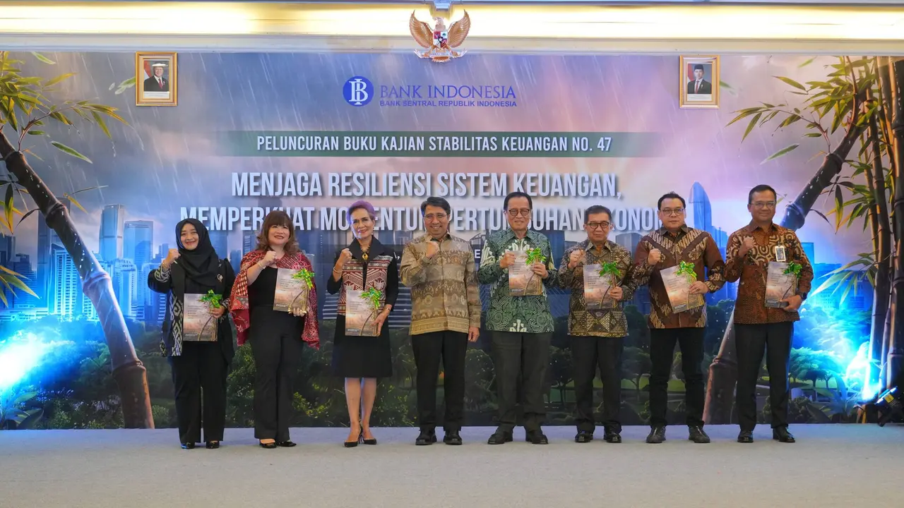 Peluncuran buku Kajian Stabilitas Keuangan No. 47 (KSK No. 47) di Jakarta, Senin (14/9/2026). (Dok BI)
