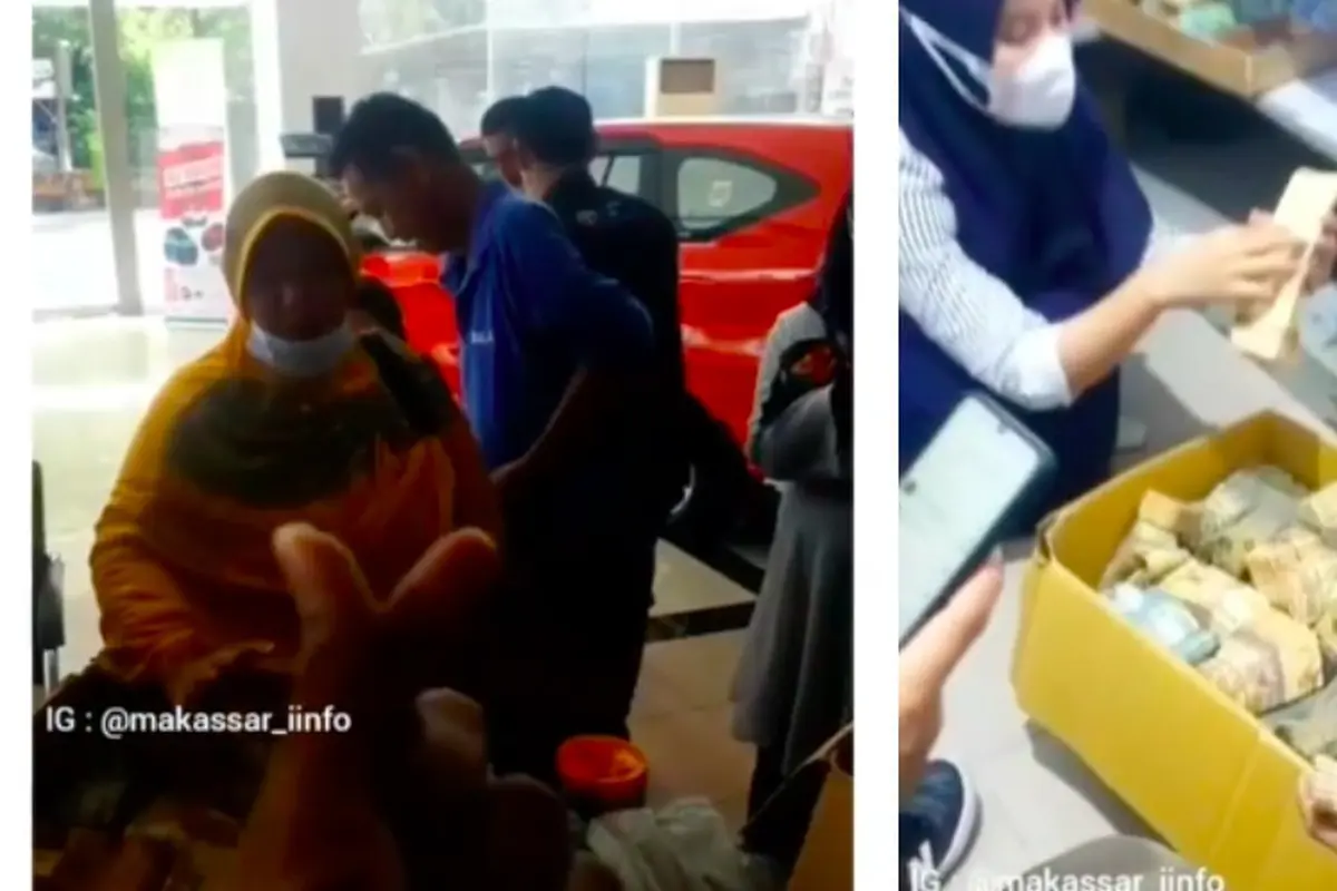 Seorang ibu membeli mobil Toyota menggunakan uang receh hasil menabung 5 tahun (Instagram/makassar_iinfo)