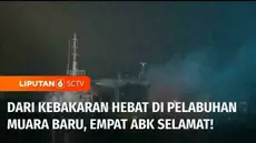 Dua kapal pencari ikan di Pelabuhan Dermaga Muara Baru, Penjaringan, Jakarta Utara, terbakar pada Senin malam. Empat anak buah kapal yang sempat terjebak kebakaran berhasil diselamatkan petugas gabungan.