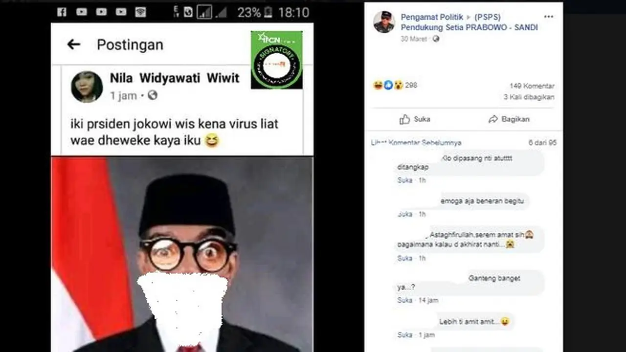 Klaim  Foto Presiden Jokowi Terkena Virus