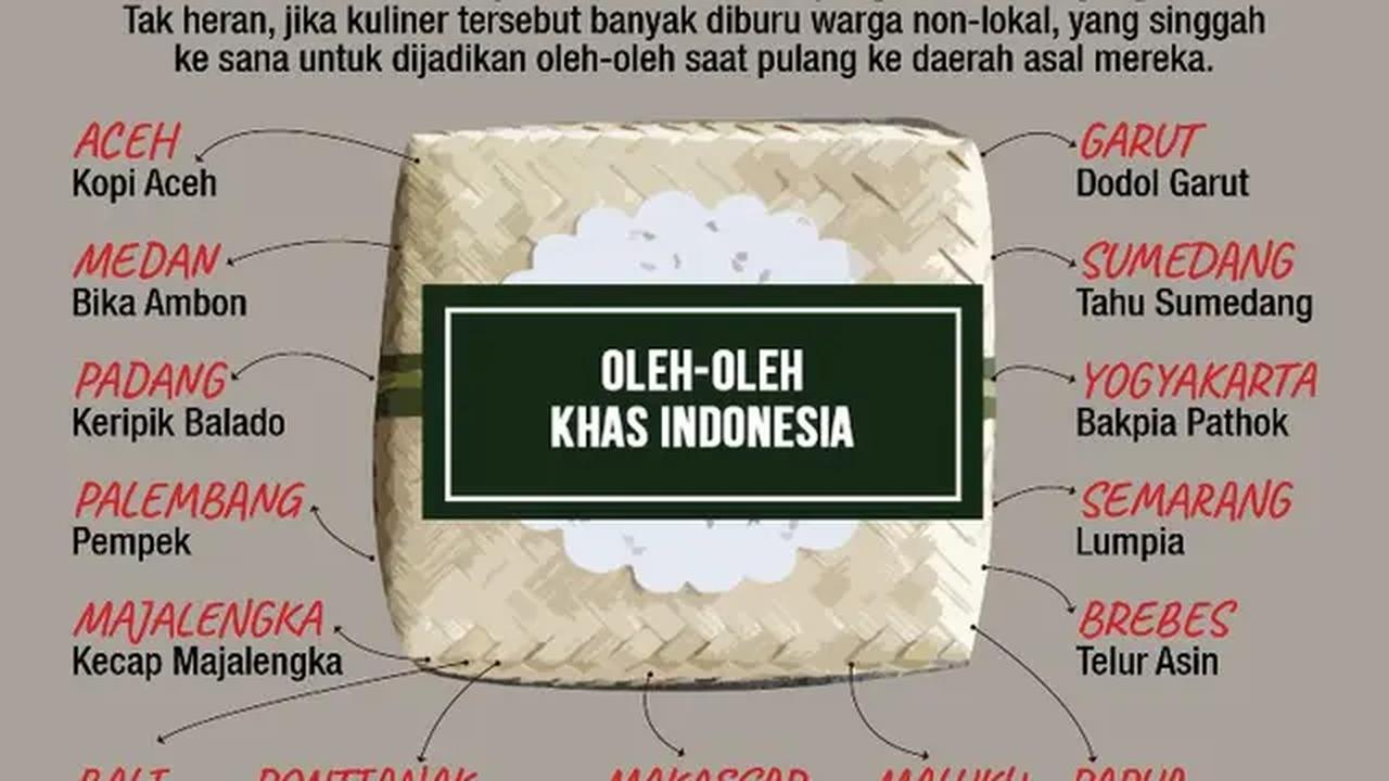Infografis Oleh-oleh Makanan khas Indonesia. (Liputan6.com/Triyasni)