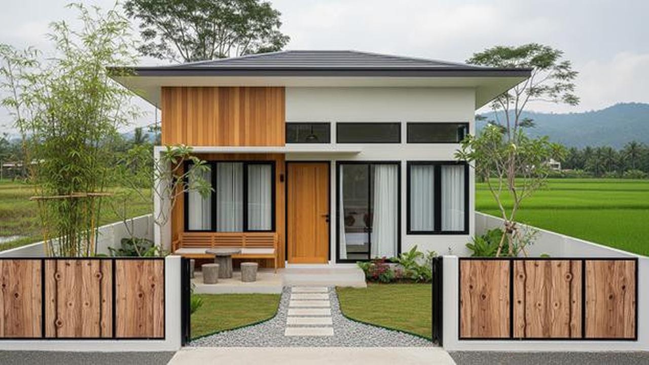 8 Desain Rumah Kecil tapi Luas dengan Pagar Aluminium Motif Kayu, Modelnya Disukai Gen-Z