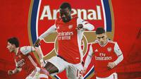 Arsenal - Hector Bellerin, Nicolas Pepe, Lucas Torreira (Bola.com/Adreanus Titus)