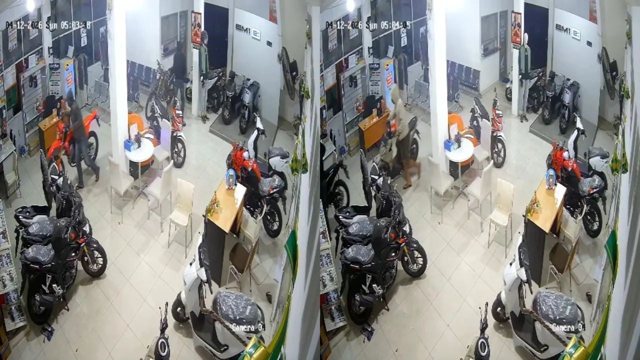 Polisi tangkap Warisul Ambiya, buronan spesialis pembobol dealer motor di Lampung. (Istimewa)