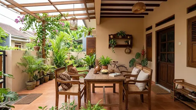 12 Warna Cat untuk Teras yang Banyak Menggunakan Furnitur Kayu, Hadirkan Kesan Natural