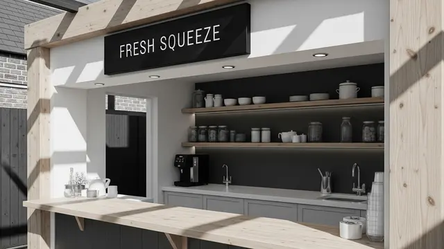 Desain Minimalist Monochromatic (Hitam–Putih–Kayu)