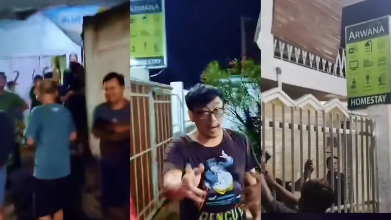 Tangkapan layar video viral warga geruduk penginapan di Bandar Lampung