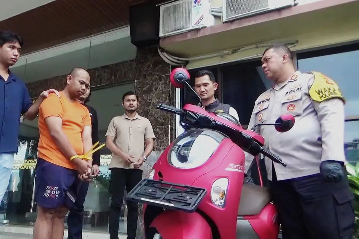 Pelaku pembunuhan janda di Lampung. (Liputan6.com/Ardi Munthe)