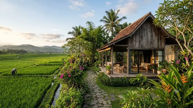 Inspirasi Rumah dengan Pemandangan Sawah