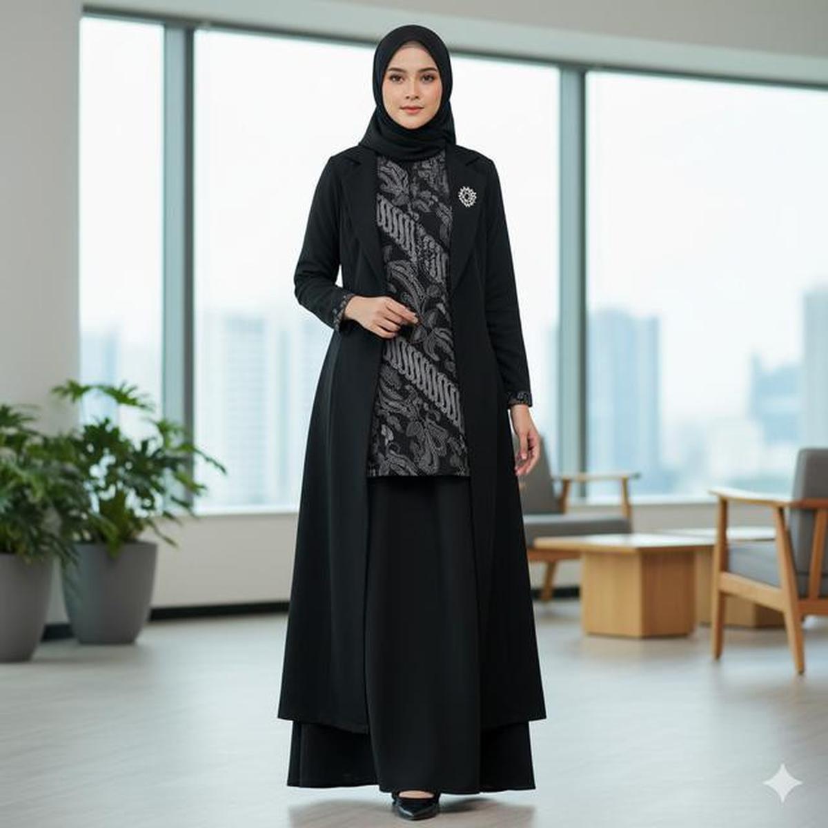 7 Model Gamis Kombinasi Atas Batik Bawah Polos dengan Warna yang Cocok untuk Semua Skin Tone
