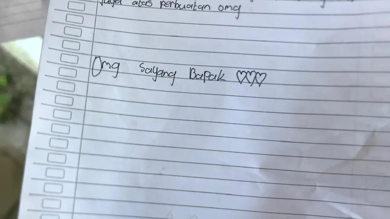 Surat Wasiat Korban untuk Ayahnya
