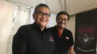 Sekjen PDIP Hasto Kristiyanto (kiri) dan Ketua DPP PDIP Djarot Saiful Hidayat (kanan). (Liputan6.com/ Delvira Hutabarat)