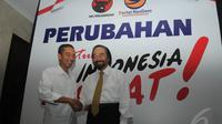 Jokowi bertandang ke markas Partai Nasdem , Jakarta Pusat, Jumat (2/5/2014) (Liputan6.com/Herman Zakharia).