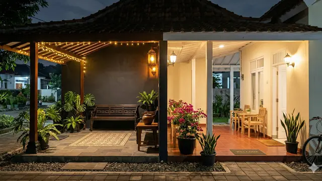 Perbandingan Warna Cat Terang vs Gelap untuk Teras Rumah (Foto: Gemini AI)