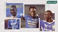 Ezechiel N'douassel, Michael Essien dan Makan Konate. (Bola.com/Dody Iryawan)