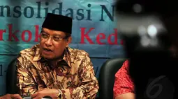 Dalam acara Munas dan Konbes NU, KH Said Aqil juga meminta pada Presiden Jokowi agar tanggal 22 Oktober ditetapkan sebagai Hari Santri Nasional (Liputan6/JohanTallo)