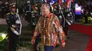 Menteri Luar Negeri Rusia Sergey Lavrov tiba untuk menghadiri Gala Dinner KTT ke-43 ASEAN di Hutan Kota GBK, Jakarta, Rabu (6/9/2023). (Mast Irham/Pool Photo via AP)