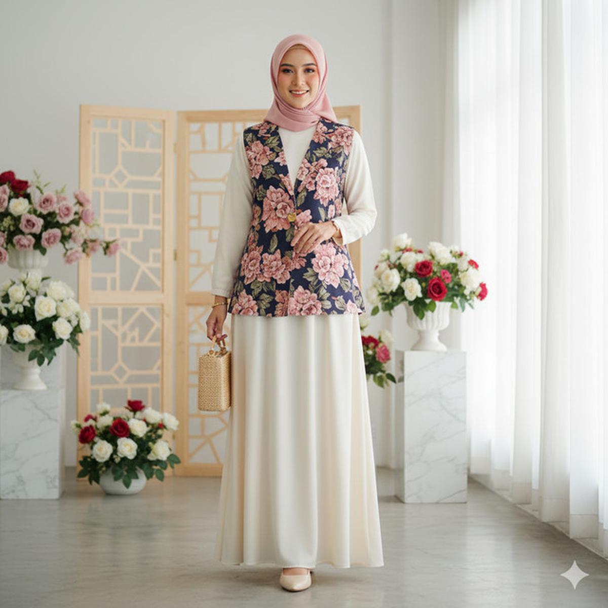 7 Model Gamis Terbaru Kombinasi Rompi, Tampil Modis dan Elegan untuk Segala Acara