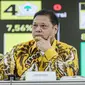 Ketua Umum (Ketum) Partai Golkar, Airlangga Hartarto memimpin rapat pengarahan calon kepala daerah di Slipi, Jakarta Barat, Selasa (21/11/2023). (Liputan6.com/Faizal Fanani)