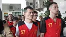 Delapan WN Taiwan terdakwa kasus penyelundupan sabu seberat satu ton saat tiba di PN Jakarta Selatan, Kamis (19/4). JPU menuntut para terdakwa dengan hukuman mati. (Liputna6.com/Herman Zakharia)