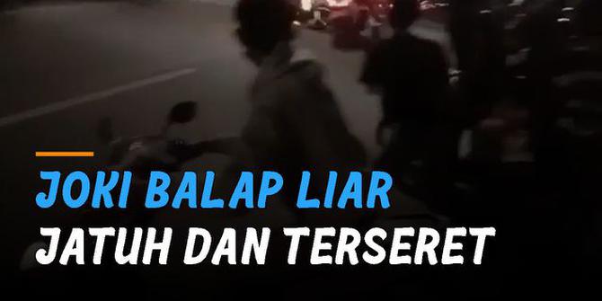 VIDEO: Ngilu, Joki Balap Liar Jatuh Dan Terseret Saat Balapan