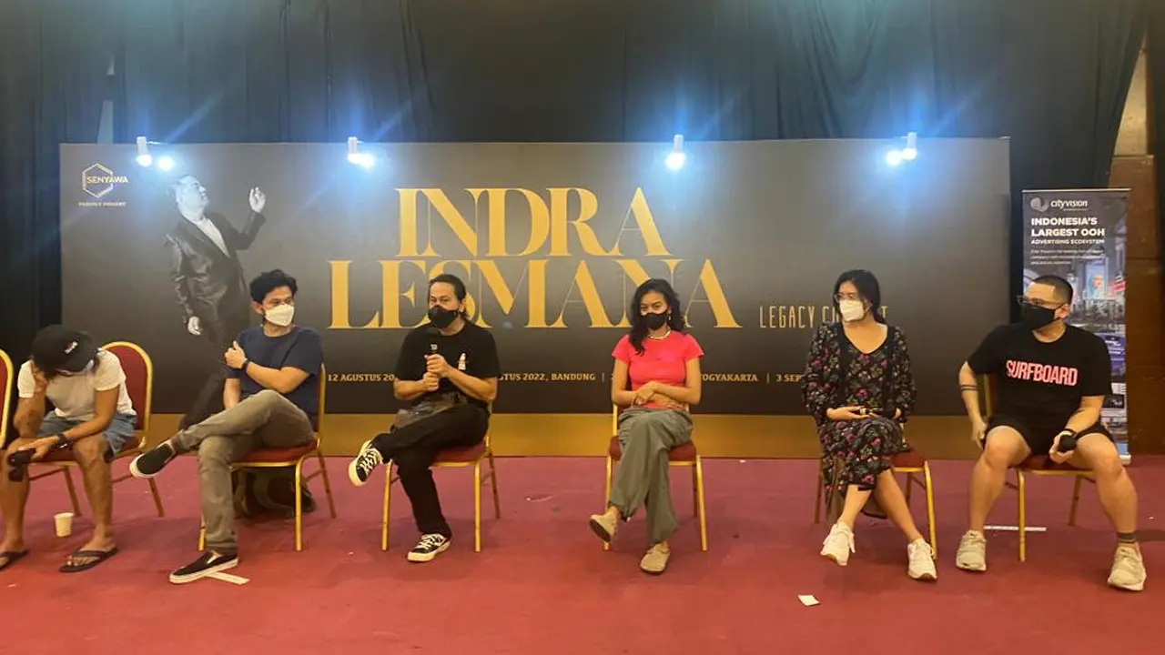 Jumpa Pers Indra Lesmana Legacy Concert di kawasan Rasuna Said, Jakarta Selatan, Selasa (9/8/2022).