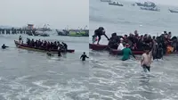 Dramatis, Sampan Bawa Puluhan Penumpang Terbalik Diterjang Ombak Besar