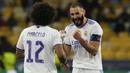 Dua gol Real Madrid diciptakan oleh Rodrygo dan Karim Benzema pada menit ke-64 dan menit injury time babak kedua. Hasil tersebut membuat Real Madrid menempati posisi kedua sedangkan Shakhtar Donetsk terbenam di dasar klasemen Grup D. (AFP/Efrem Lukatsky)