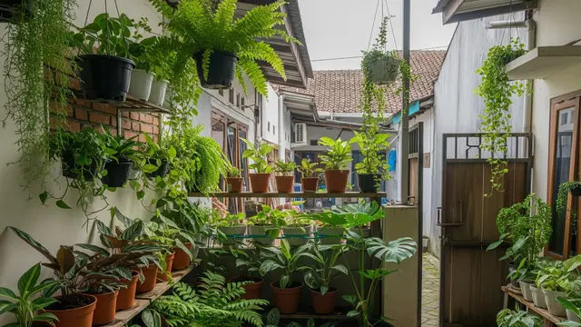 Teras dengan Konsep Urban Jungle Mini