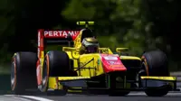 Pebalap Pertamina Campos Racing, Sean Gelael, menempati posisi ke-19 pada kualifikasi Feature Race GP2 Hungaria, Jumat (22/7/2016). (Bola.com/Campos Racing)