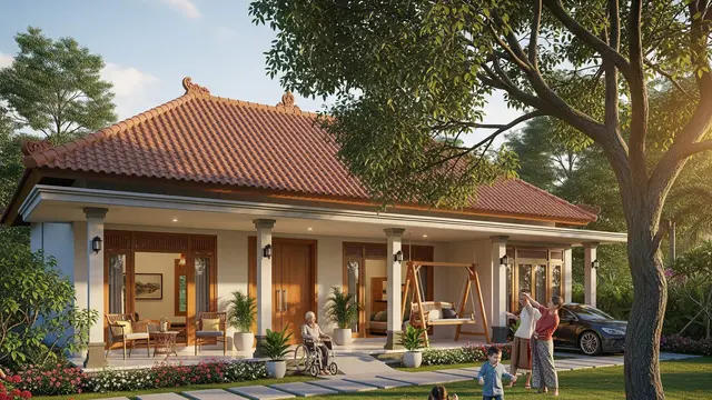 Contoh Rumah Nyaman untuk Orang Tua dan Cucu di Kampung