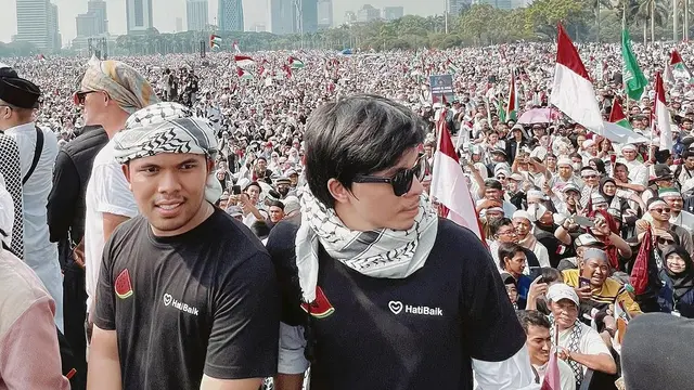 Atta Halilintar menambah daftar selebritis Tanah Air yang turut serta dalam Aksi Bela Palestina di Monas (Instagram)