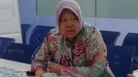 Wali Kota Surabaya Tri Rismaharini di kantor SCTV. (Liputan6.com/Harun Mahbub)