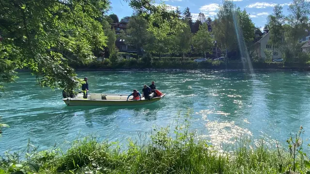 Pencarian anak Ridwan Kamil, Emmeril Kahn Mumtadz yang hilang terbawa arus saat berenang di Sungai Aare. (Dok. KBRI Bern)