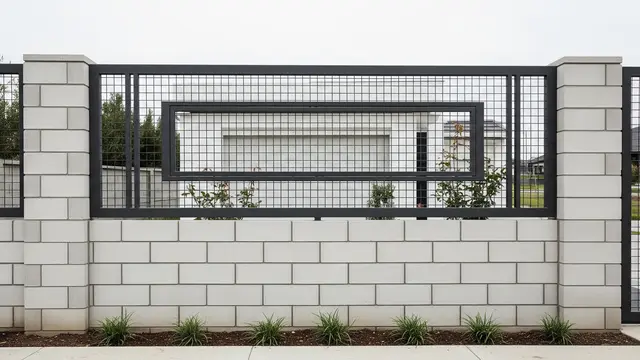 Model Pagar Beton Cor dengan Bukaan Roster (Image by Gemini AI)