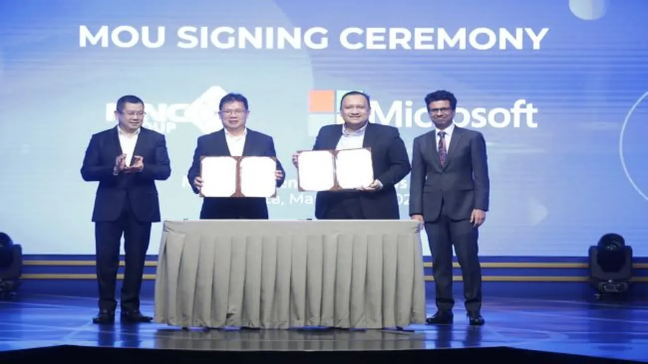MoU signing ceremony grup MNC dan Microsoft, Senin (21/3/2022) (Foto: grup MNC)