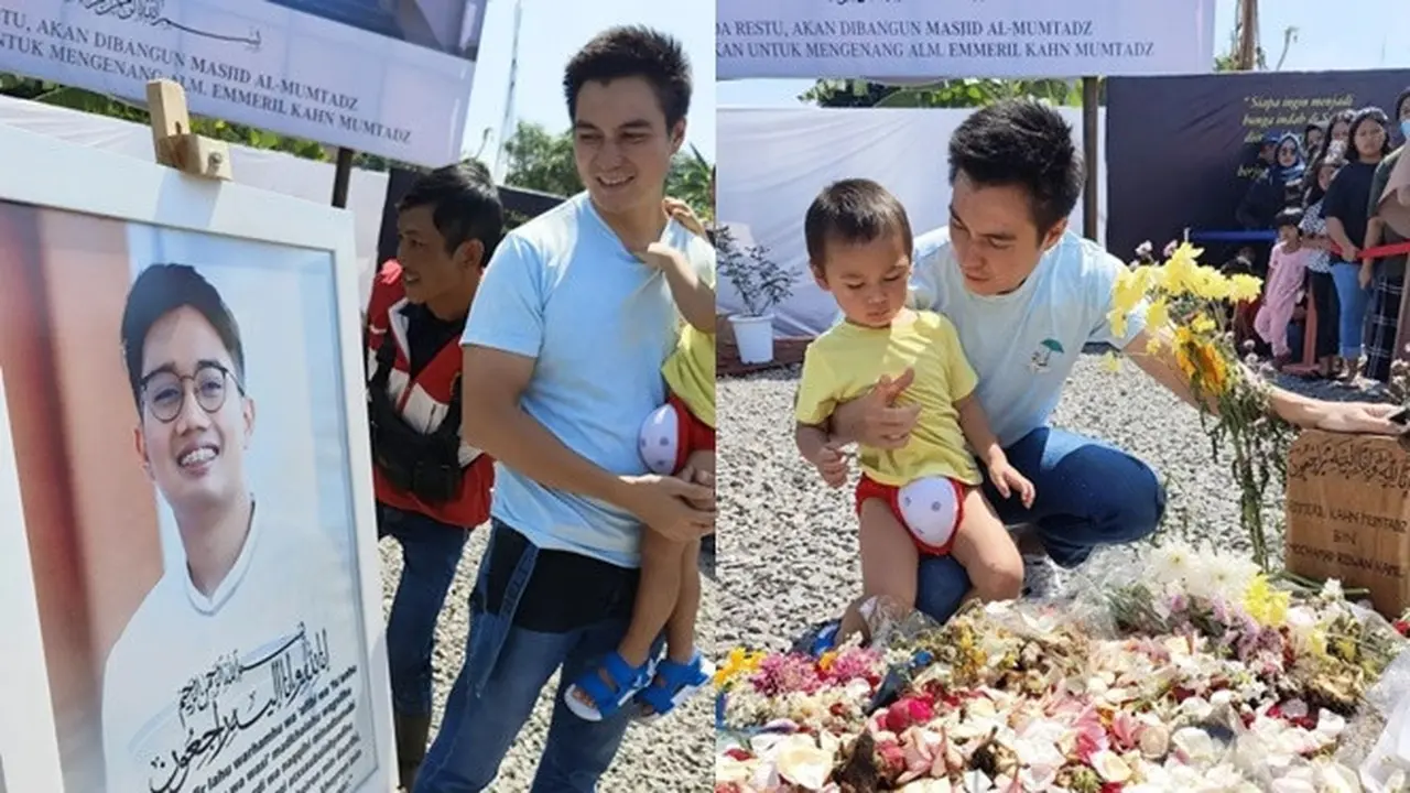 6 Momen Baim Wong Ziarah ke Makam Eril Putra Ridwan Kamil, Ajak Kiano