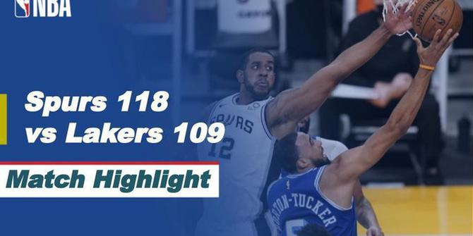 VIDEO: Highlights NBA, LA Lakers Kalah dari San Antonio Spurs 109-118