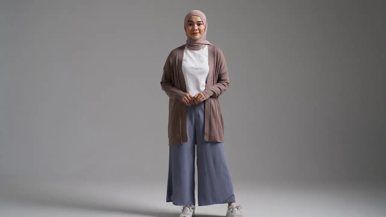 Apakah Cardigan Cocok Dengan Celana Kulot/Ilustrasi gambar oleh AI