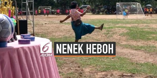 VIDEO: Nonton Pertandingan Bola, Reaksi Nenek Ini Bikin Heboh