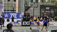 Event Livin Mandiri Indonesia 3x3 Tournament serie 2 Jawa Barat yang berlangsung di kawasan Saparua, Kota Bandung, Sabtu (25/6/2022).