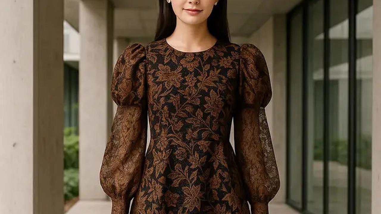 7 Model Batik Brokat Kombinasi Lengan Puff dan Bishop yang Sedang Hits di 2025