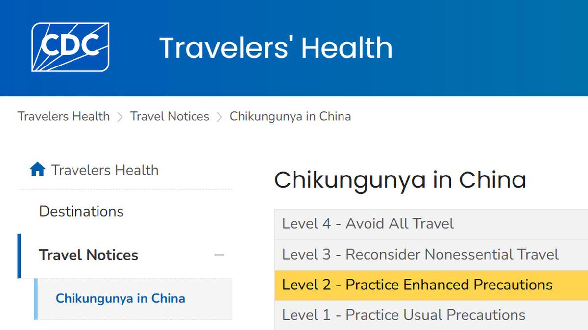 Wabah Chikungunya di China, Amerika Serikat Keluarkan Peringatan Perjalanan Level 2