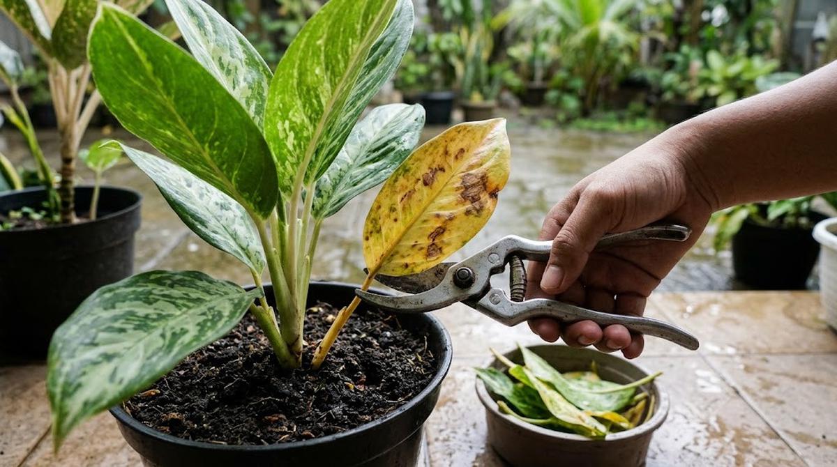 Pangkas Daun dan Ranting yang Mulai Membusuk